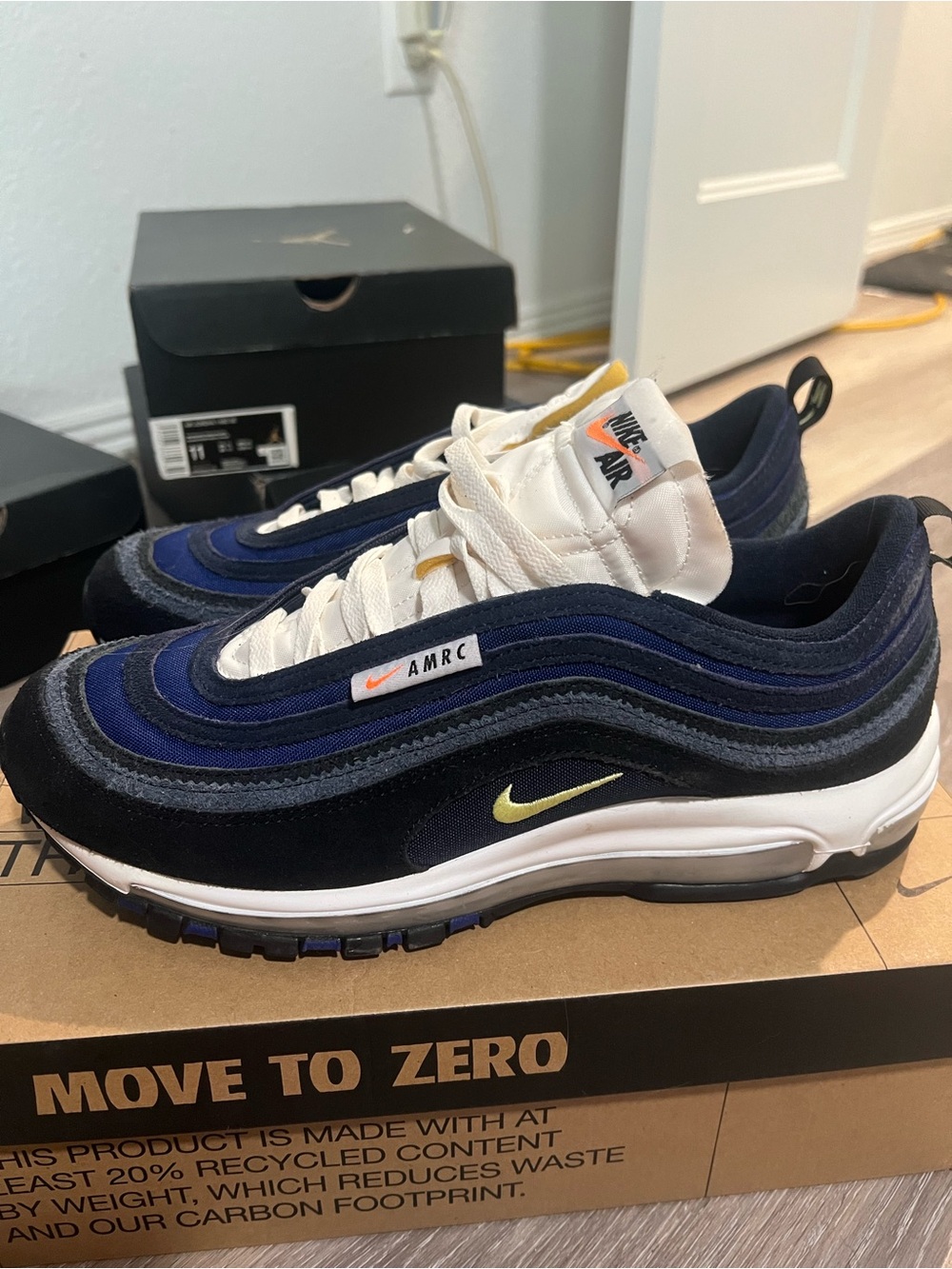 Nike AMRC Air Max 97 Men's Sneakers - Navy, White, Black, Yellow